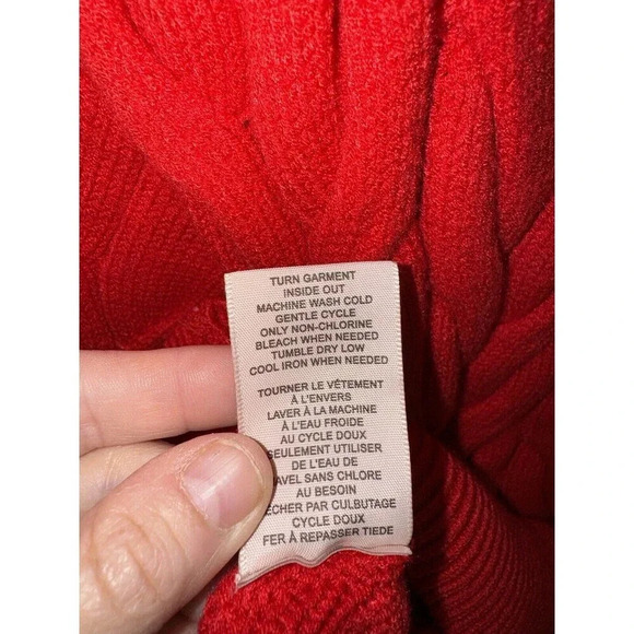 NEW Philosophy Womens Sweater Plus Size XS RED Viscose Blend Chunky Knit Crew - Picture 8 of 10